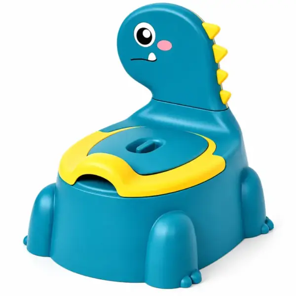 Olita Dino Albastru cu Spatar Vas Detasabil si Design Ergonomic pentru Copii