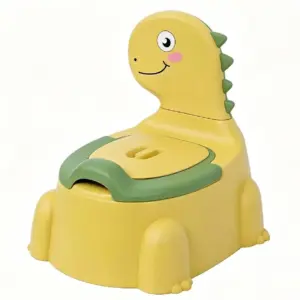 Olita Dino Galben cu Spatar Vas Detasabil si Design Ergonomic pentru Copii