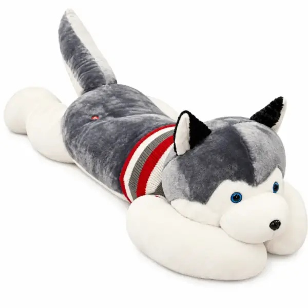 Jucarie Plus Catel Husky Pufos Perna Lunga 45 cm
