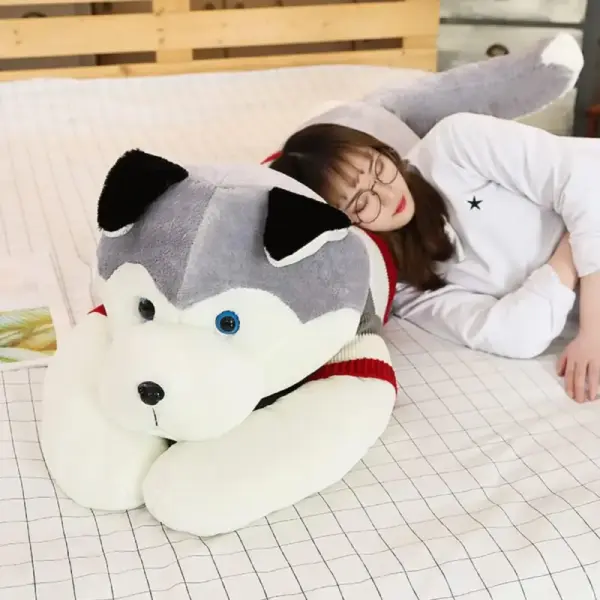 Jucarie Plus Catel Husky Pufos Perna Lunga 100 cm