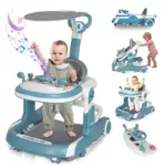 Premergator Multifunctional 4 in 1 pentru Bebelusi cu Centru de Activitati Muzicale Albastru
