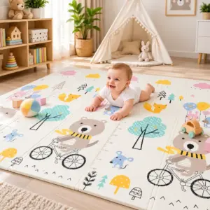 Covor de Joaca Termic Pliabil si Reversibil 180x200x1 cm pentru Bebelusi si Copii