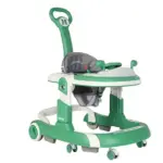 Premergator Multifunctional cu Maner de Impins Volan Interactiv Verde pentru Bebelusi