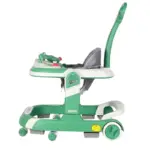Premergator Multifunctional cu Maner de Impins Volan Interactiv Verde pentru Bebelusi