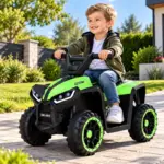 ATV Electric cu 4 Roti Ghidon Sport si Design Off-Road Verde-Negru pentru Copii ATV Electric cu 4 Roti Ghidon Sport si Design Off-Road Verde-Negru pentru Copii