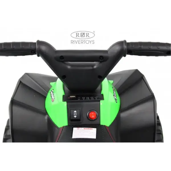 ATV Electric cu 4 Roti Ghidon Sport si Design Off-Road Verde-Negru pentru Copii