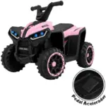 ATV Electric cu 4 Roti Ghidon Sport si Design Off-Road Roz-Negru pentru Copii