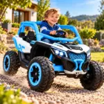 Masinuta Electrica Buggy ATV Off-Road cu Roti Mari Design Sport Albastru pentru Copii Masinuta Electrica Buggy ATV Off-Road cu Roti Mari Design Sport Albastru pentru Copii