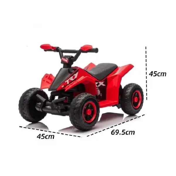 ATV Electric cu Remorca Detasabila Design Off-Road Rosu-Negru pentru Copii