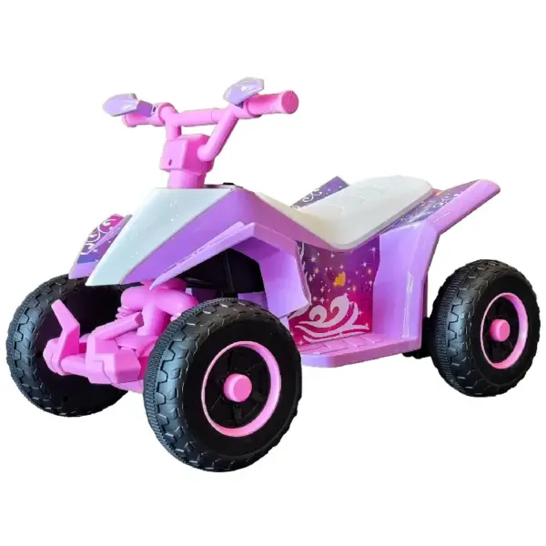 ATV Electric cu Remorca Detasabila Design Off-Road Roz pentru Copii