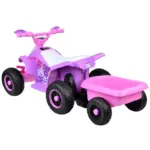 ATV Electric cu Remorca Detasabila Design Off-Road Roz pentru Copii