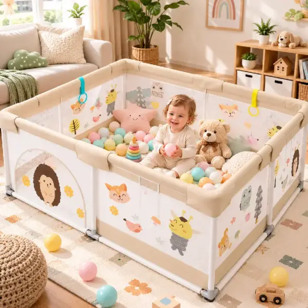 Tarc de Joaca XXL pentru Copii 200 x 150 cm cu 60 Bile si Covor Tarc de Joaca XXL pentru Copii 200 x 150 cm cu 60 Bile si Covor
