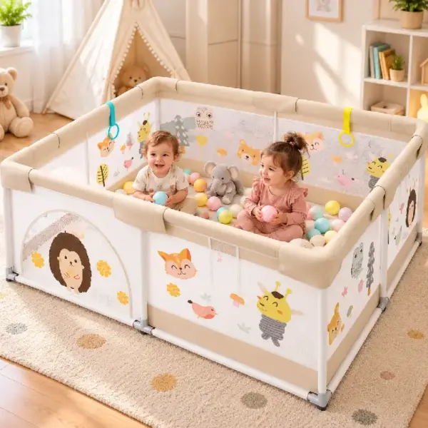 Tarc de Joaca XXL pentru Copii 200 x 150 cm cu 60 Bile
