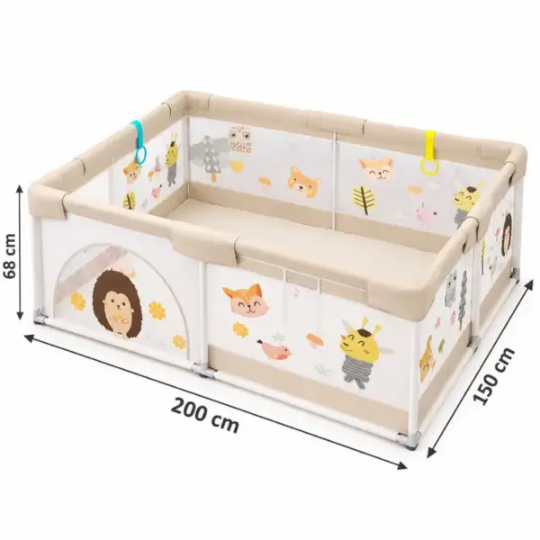 Tarc de Joaca XXL pentru Copii 200 x 150 cm cu 60 Bile si Covor